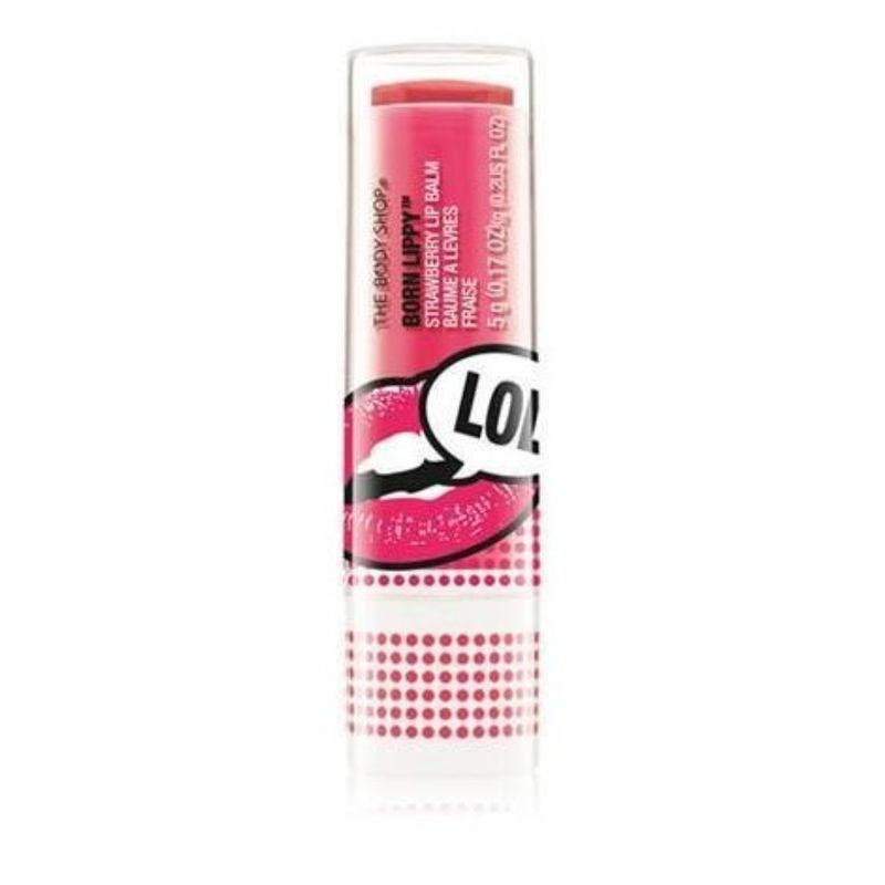 the body shop born lippy stick lip balm - strawberry