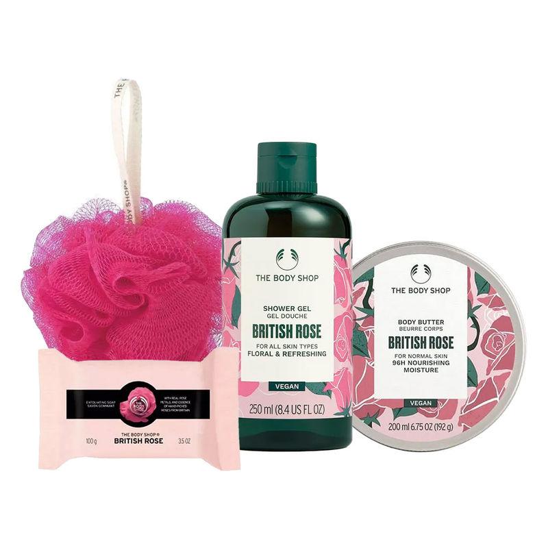 the body shop british rose body blooming kit