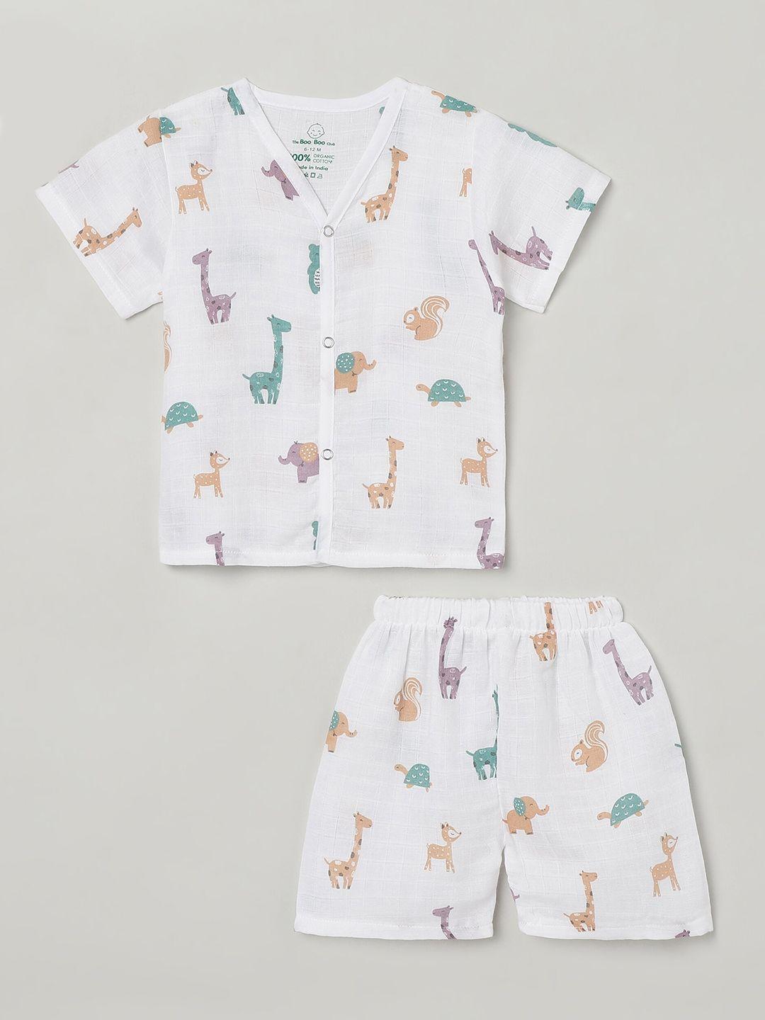 the boo boo club infants kids printed pure cotton sustainable shirt with shorts