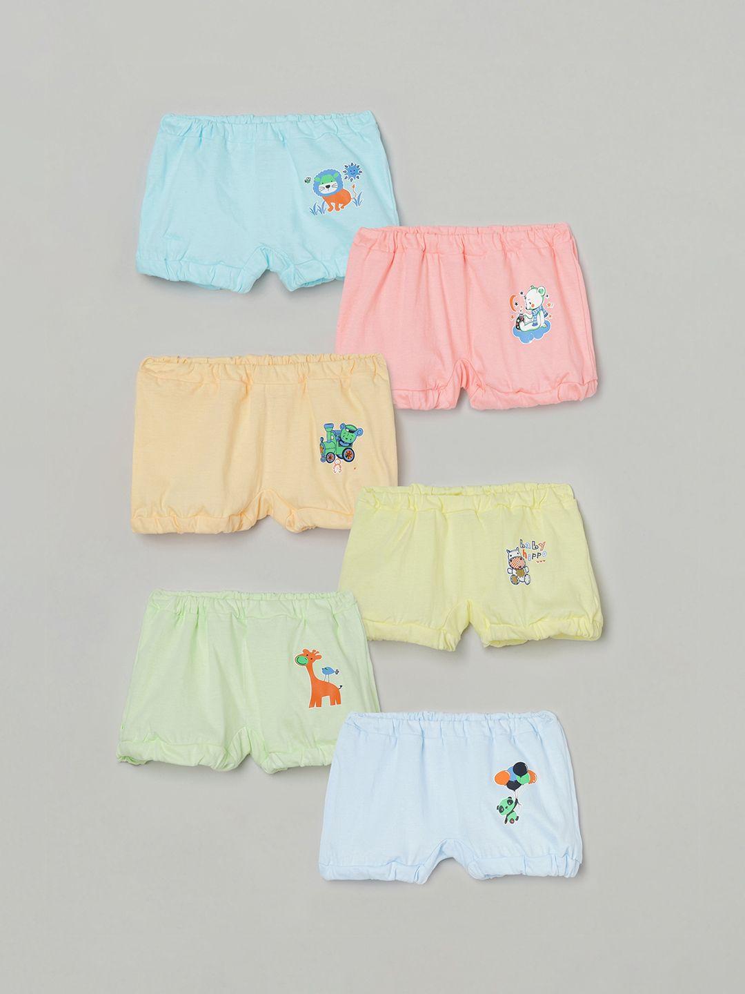 the boo boo club infants pack of 6 printed cotton boy shorts briefs