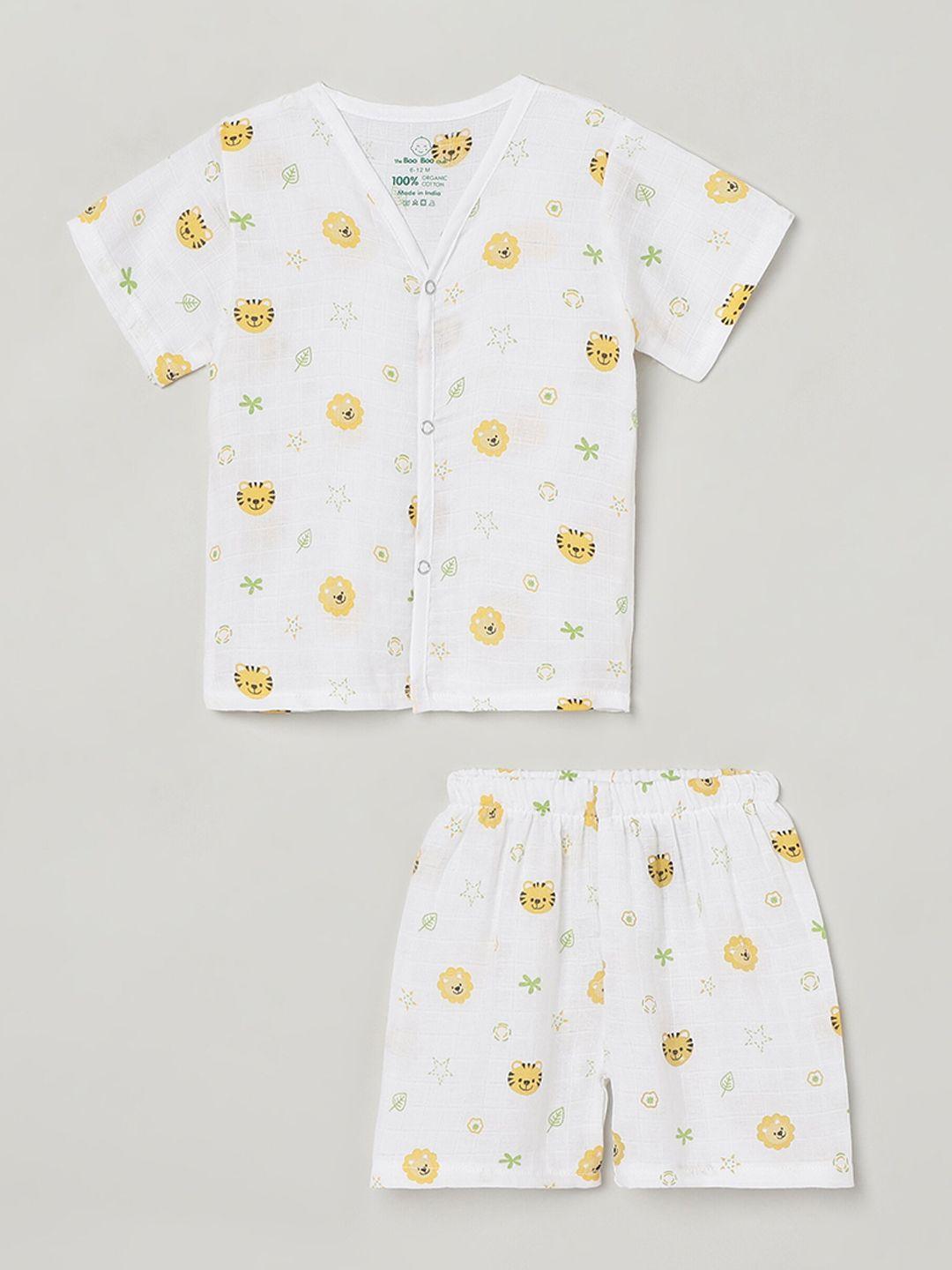 the boo boo club infants printed pure cotton shirt with shorts