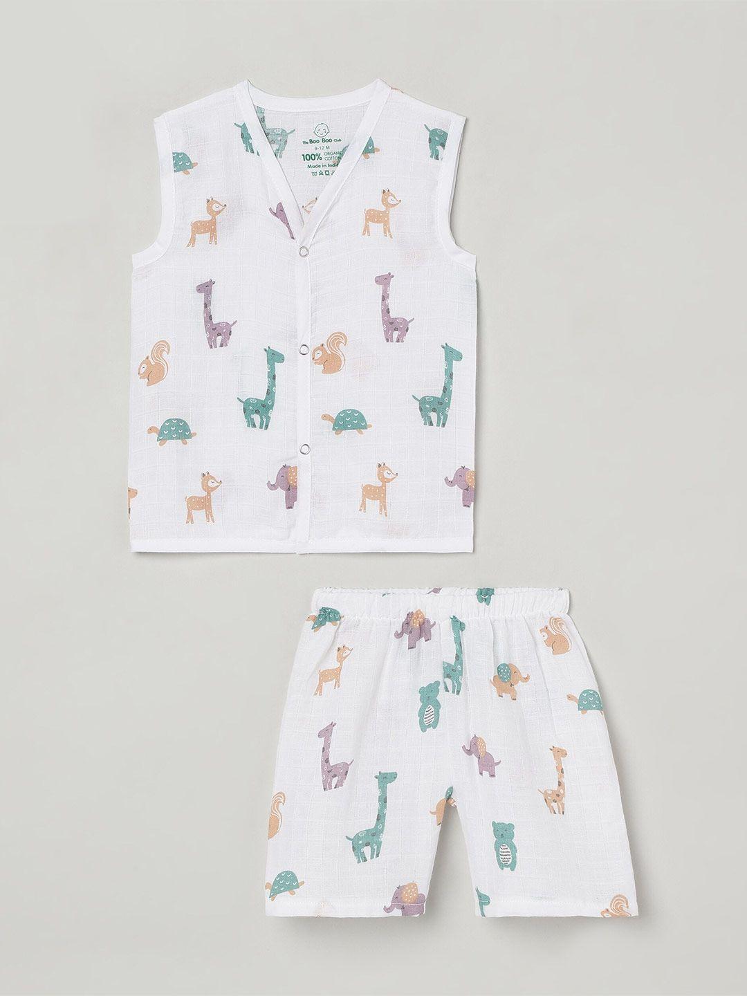 the boo boo club infants pure cotton printed top with shorts