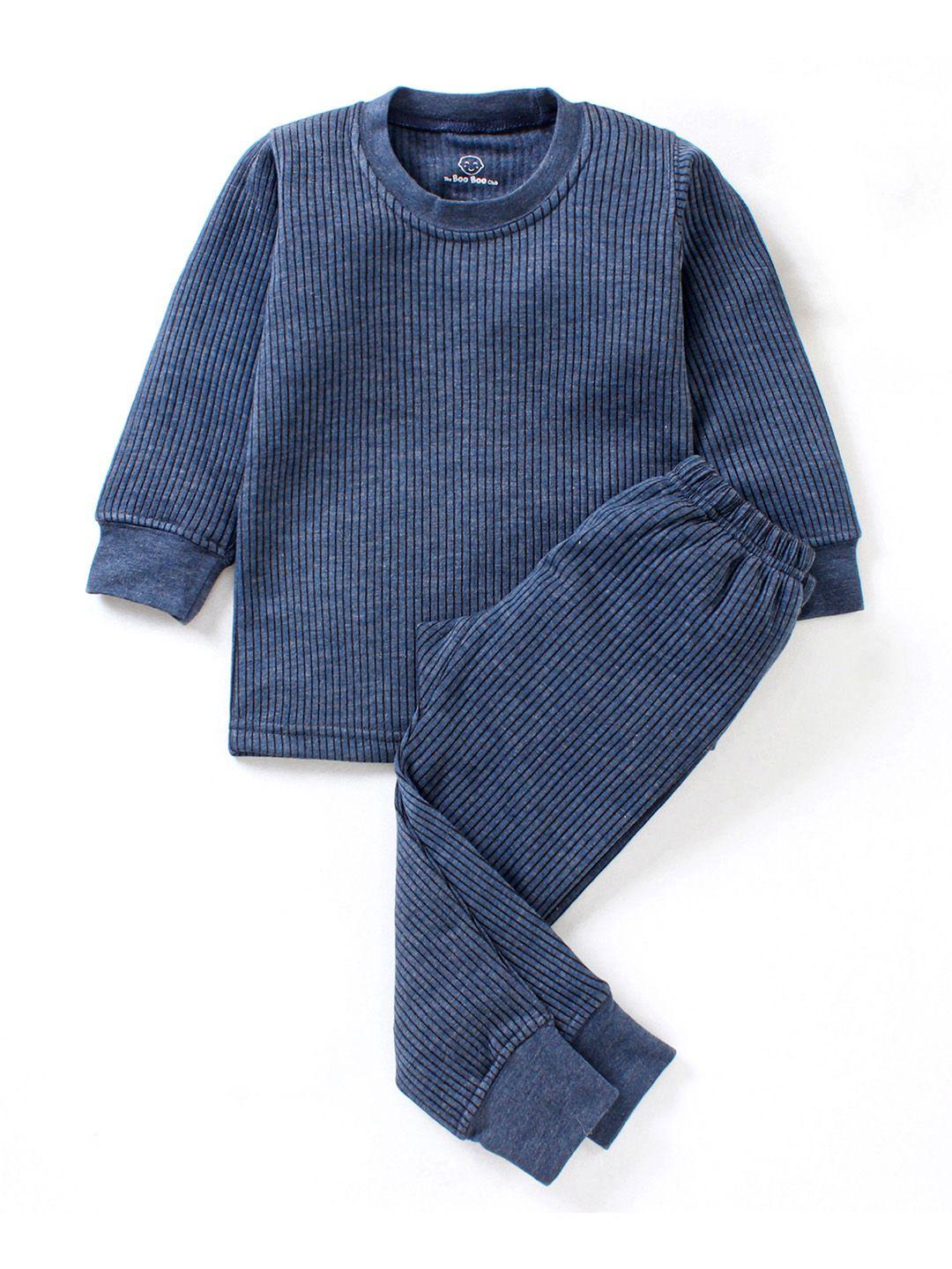 the boo boo club kids blue solid thermal set
