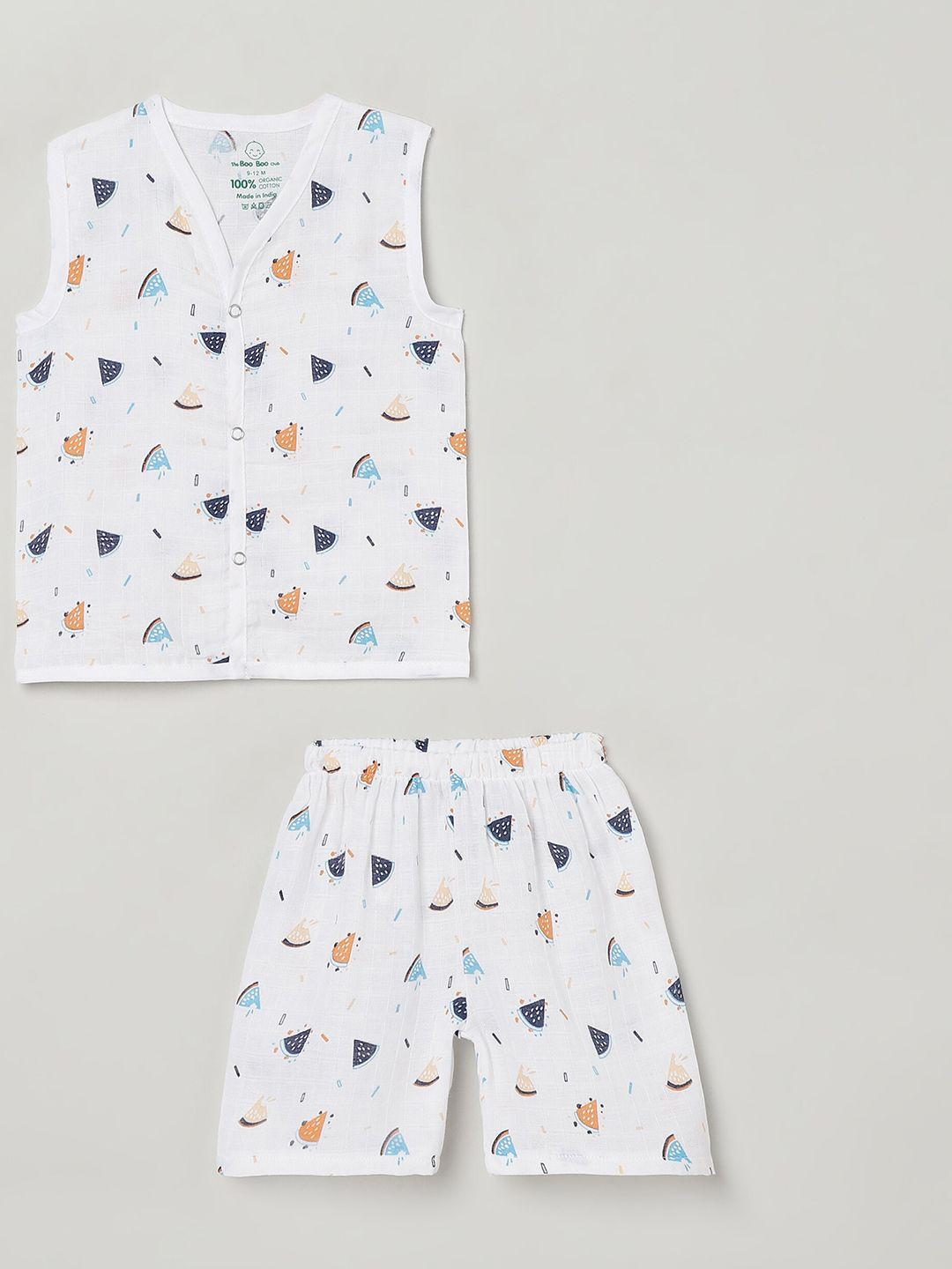 the boo boo club kids infants pure cotton printed shirt with shorts