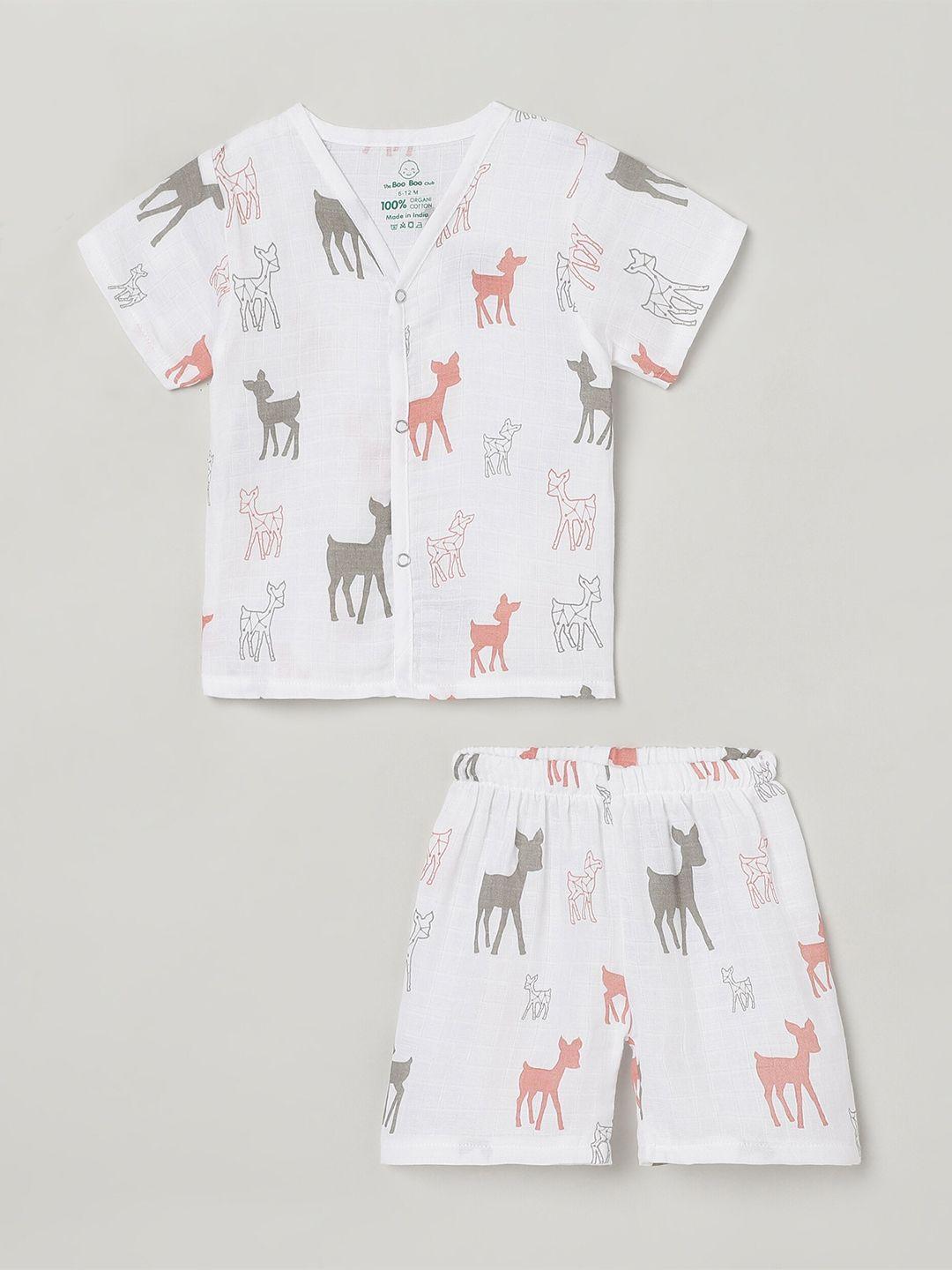 the boo boo club kids infants pure cotton printed shirt with shorts