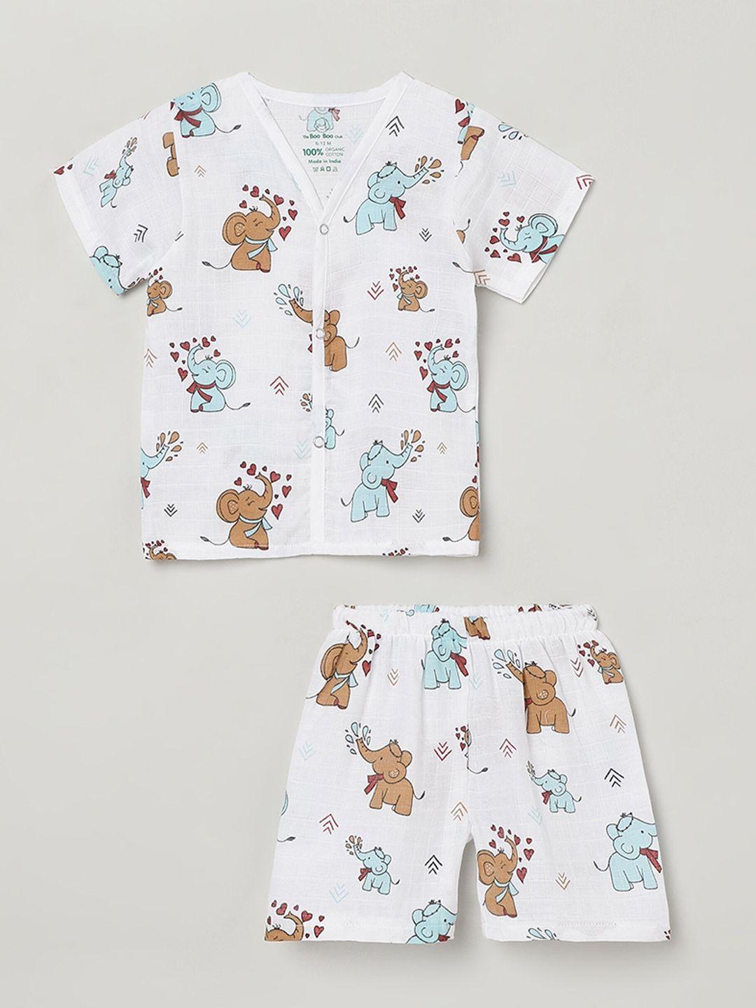 the boo boo club kids infants pure cotton printed sustainable shirt with shorts