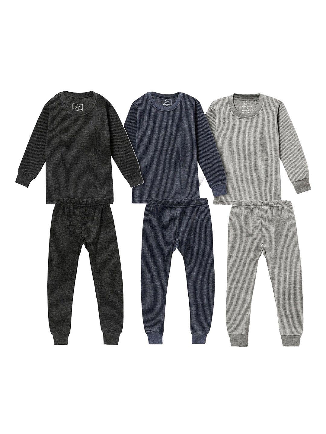 the boo boo club kids pack of 3 ribbed full sleeves thermal set