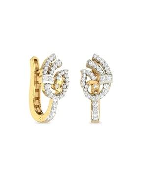 the brugges 18 kt yellow gold diamond earrings