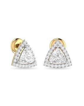 the chana 18k yellow gold diamond stud earrings