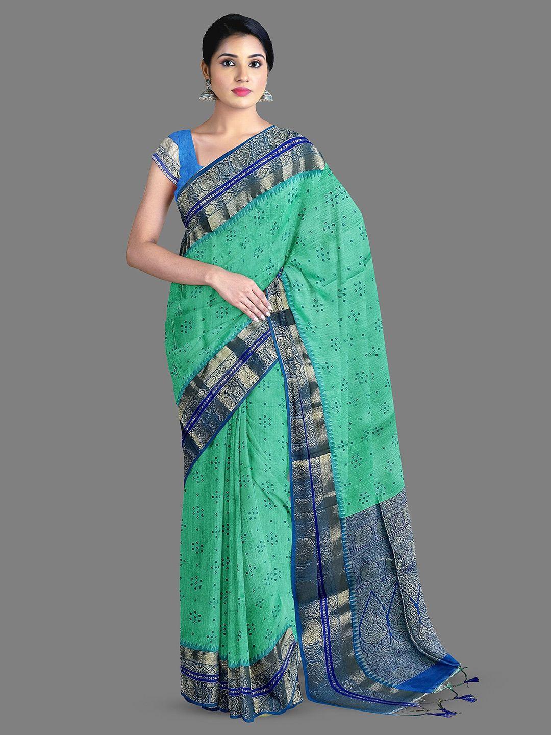 the chennai  bandhani zari chanderi saree