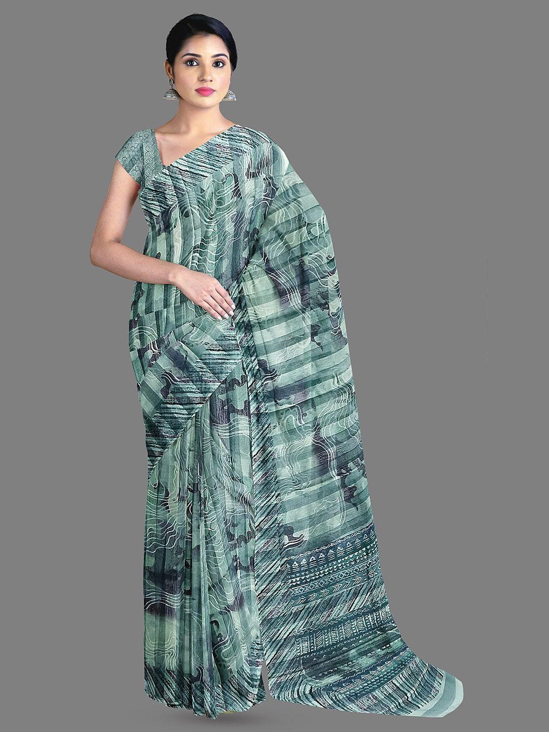 the chennai silks abstract printed chanderi saree