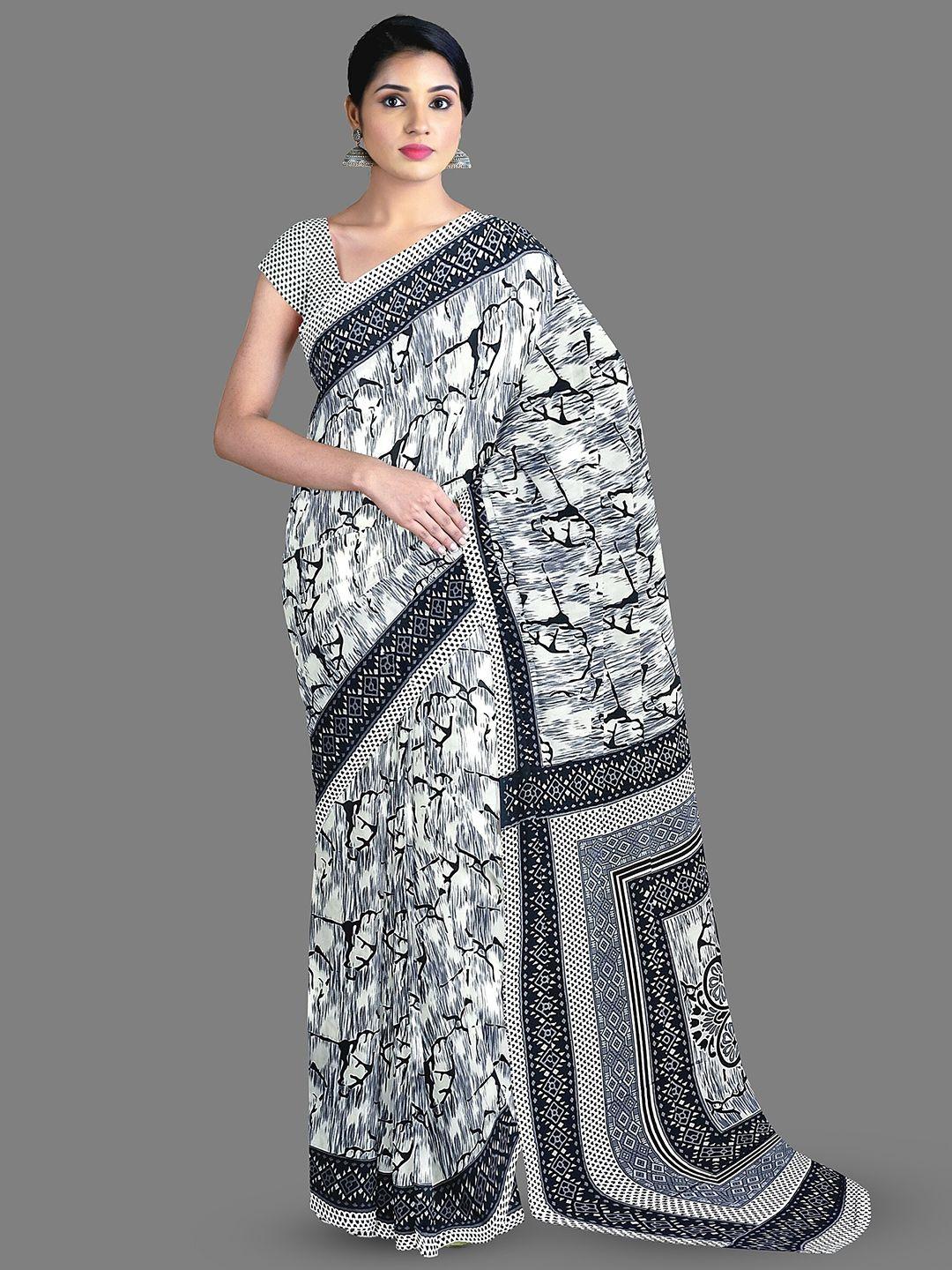 the chennai silks abstract printed saree
