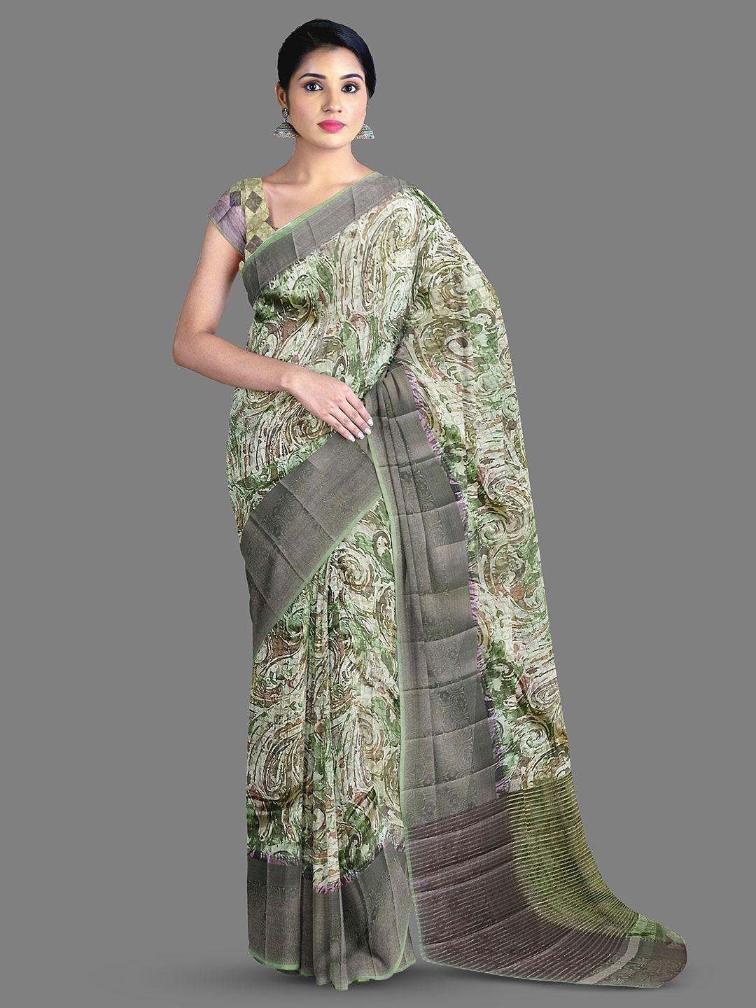 the chennai silks abstract printed saree
