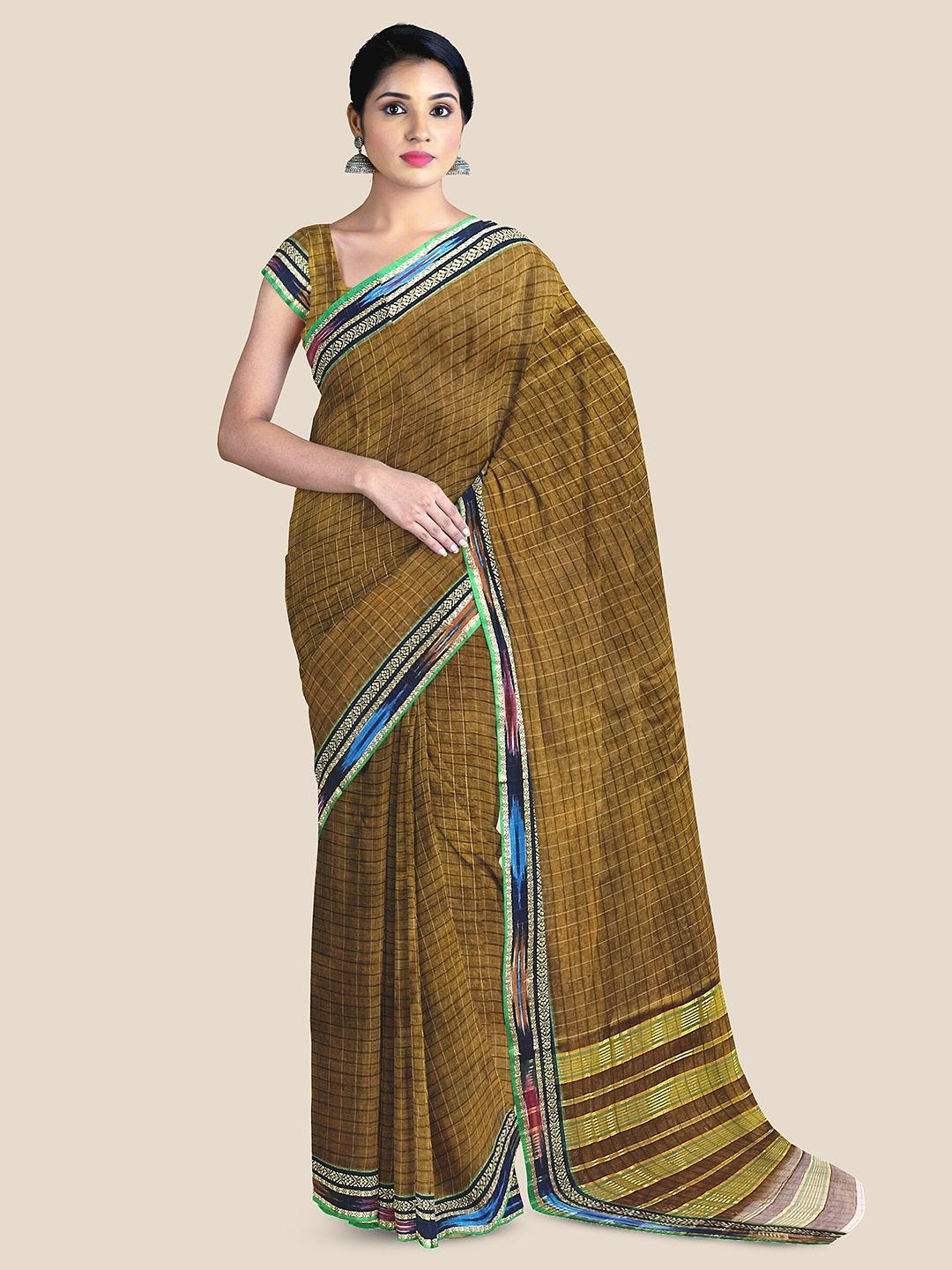 the chennai silks checked pure cotton kovai saree