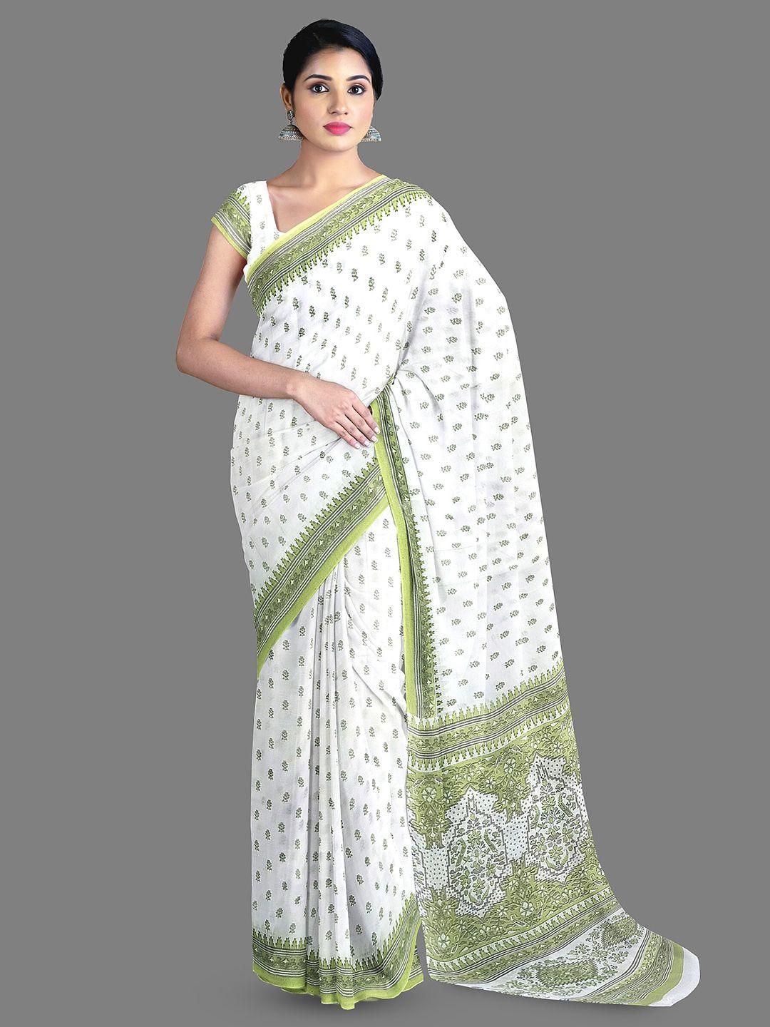 the chennai silks ethnic motifs printed pure cotton saree