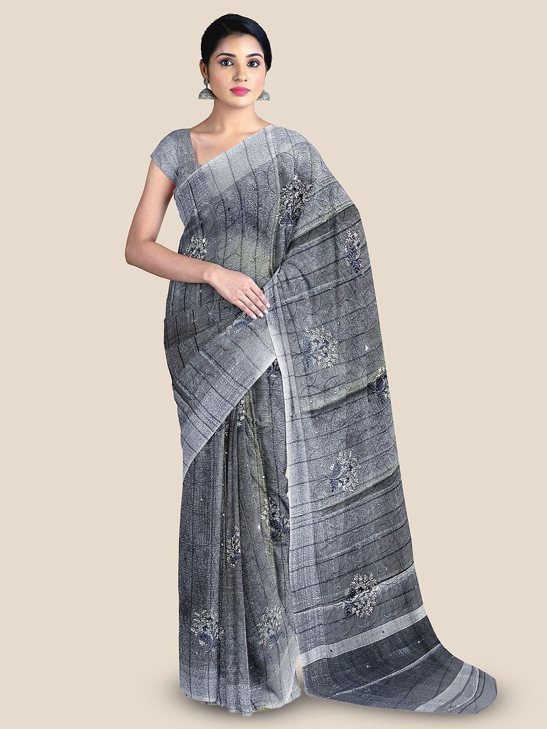 the chennai silks floral embroidered tissue banarasi saree