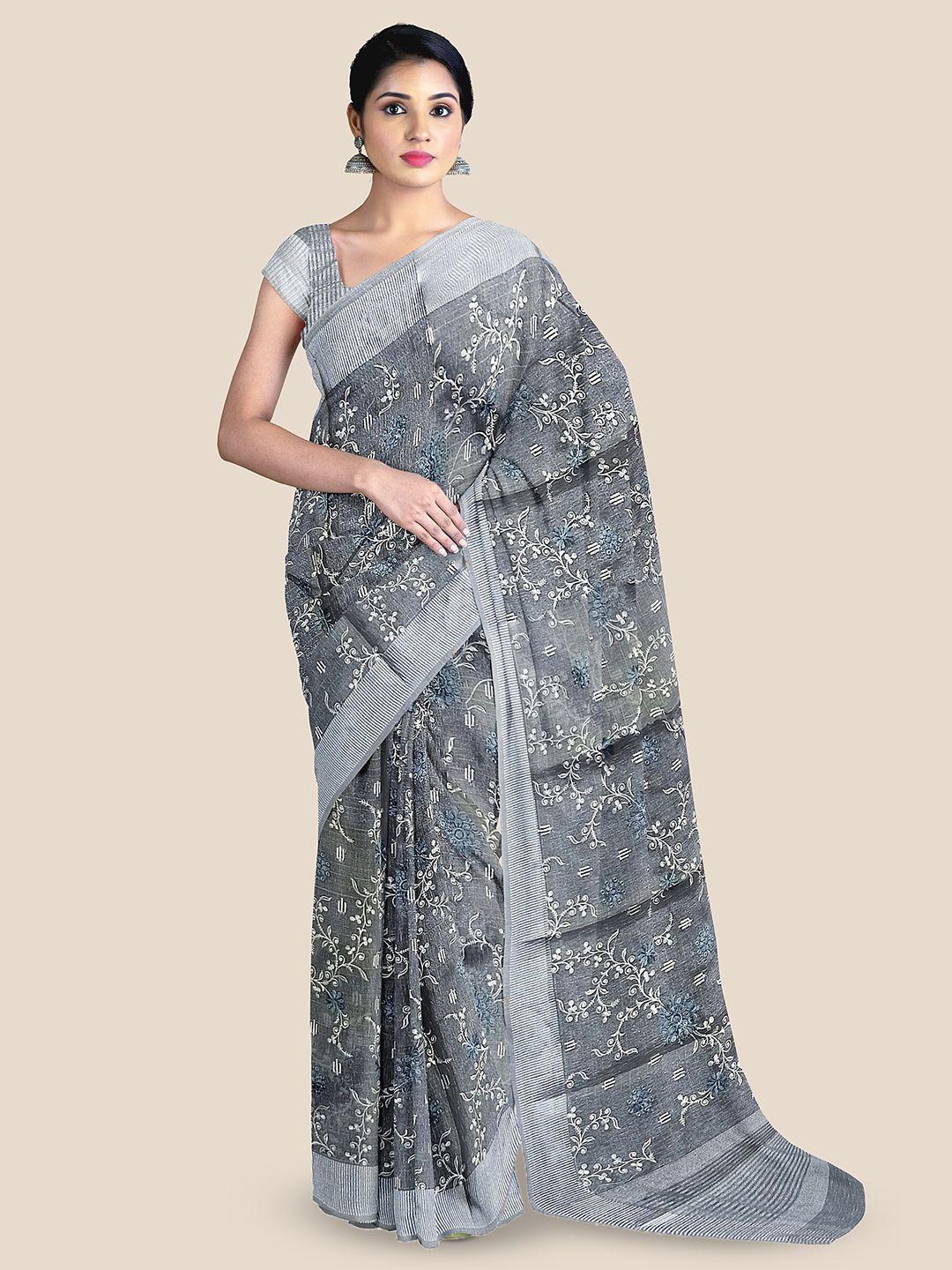 the chennai silks floral embroidered tissue banarasi saree