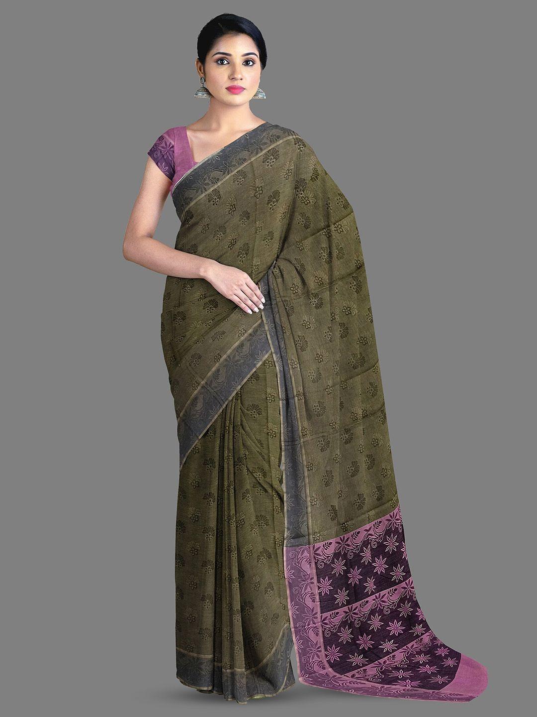 the chennai silks floral printed pure cotton kovai saree