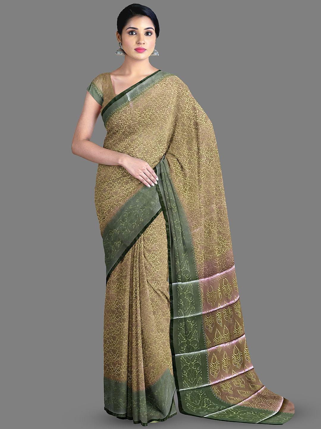 the chennai silks floral printed zari saree