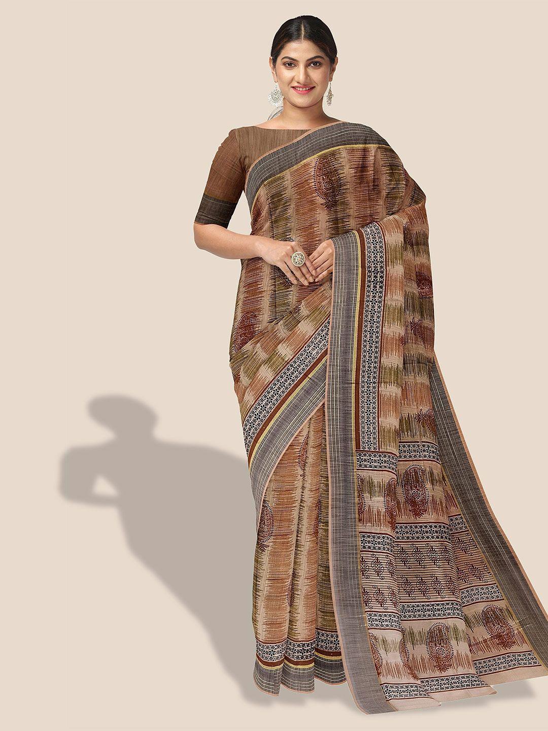 the chennai silks paisley printed pure cotton saree