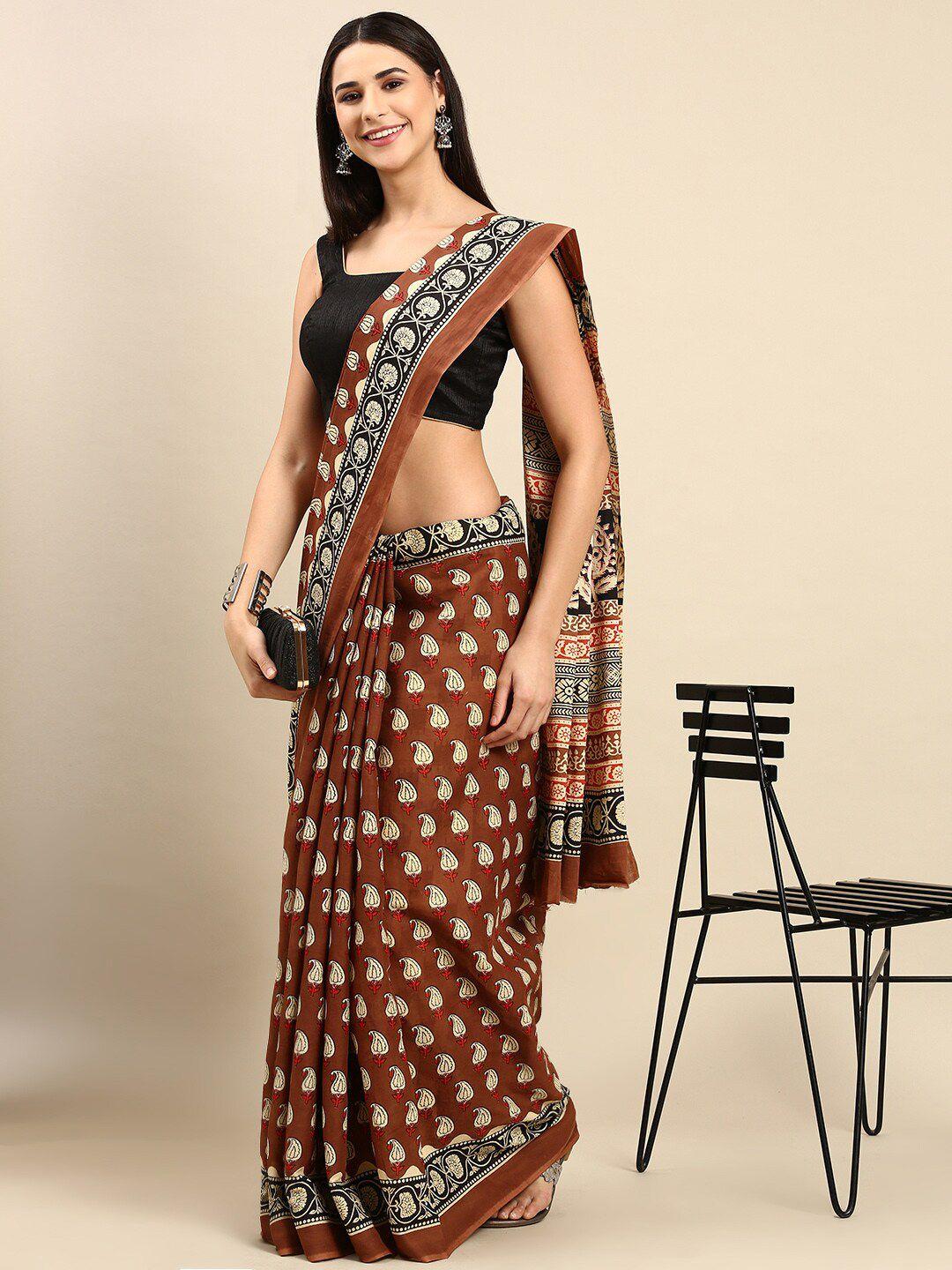 the chennai silks paisley pure cotton fusion saree