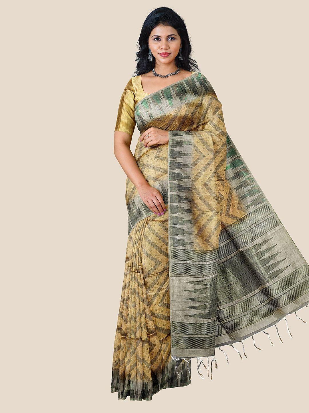 the chennai silks printed jute cotton fusion saree