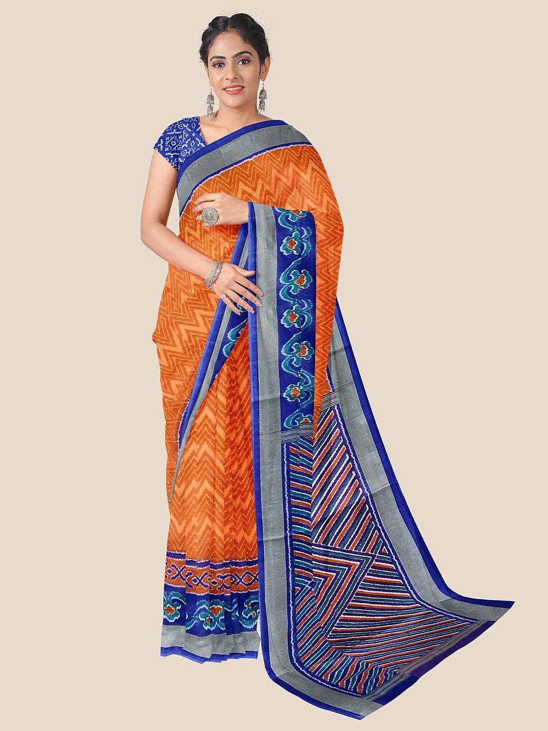 the chennai silks pure cotton ikat saree