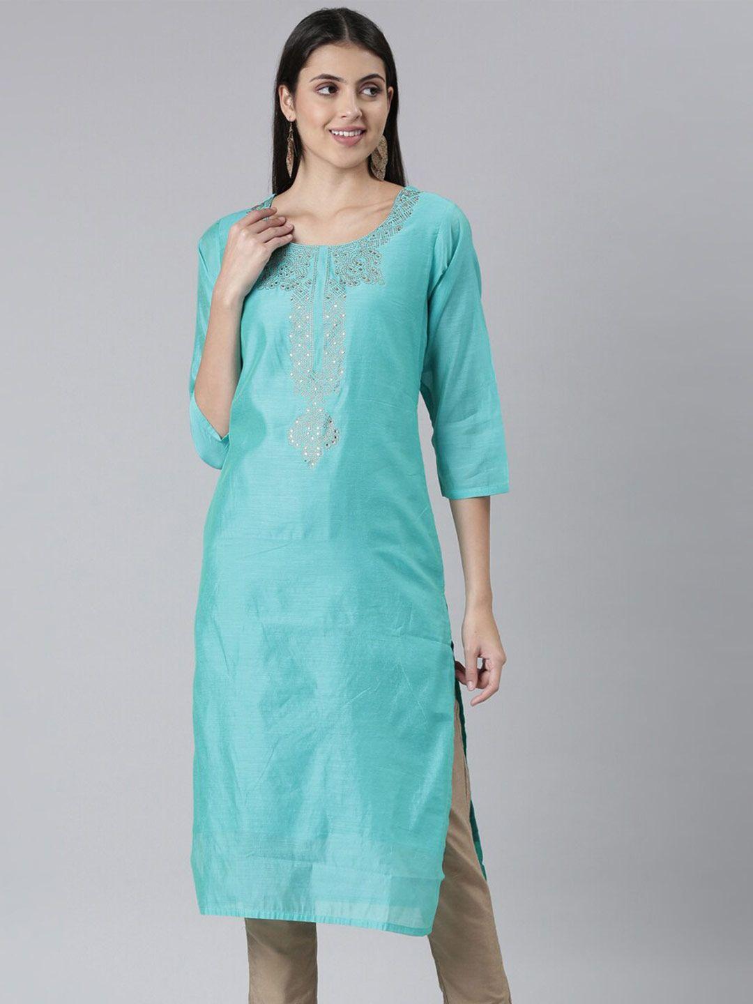 the chennai silks women ethnic motifs embellished beads & stones kurta