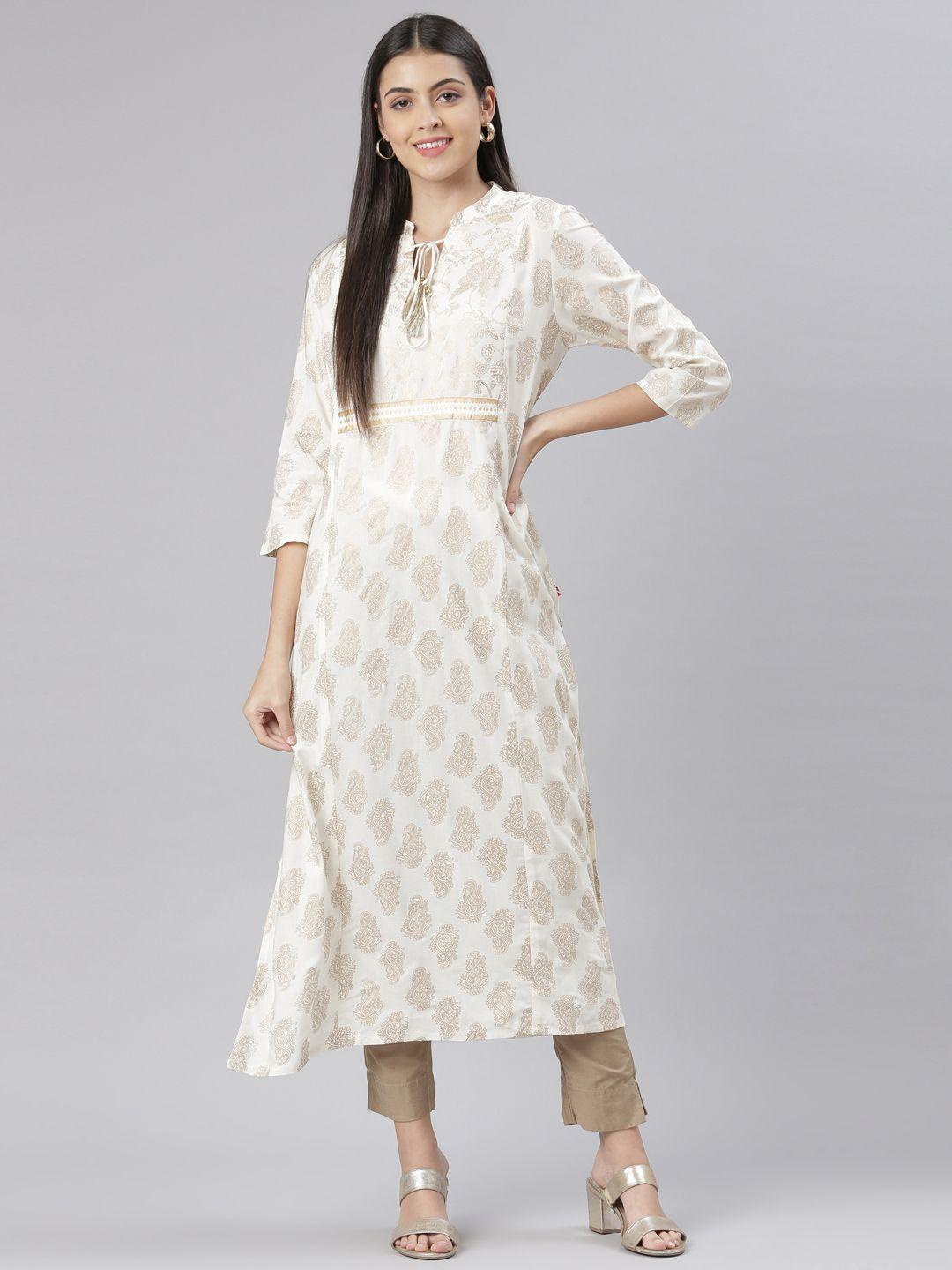 the chennai silks women ethnic motifs printed pure cotton kurta