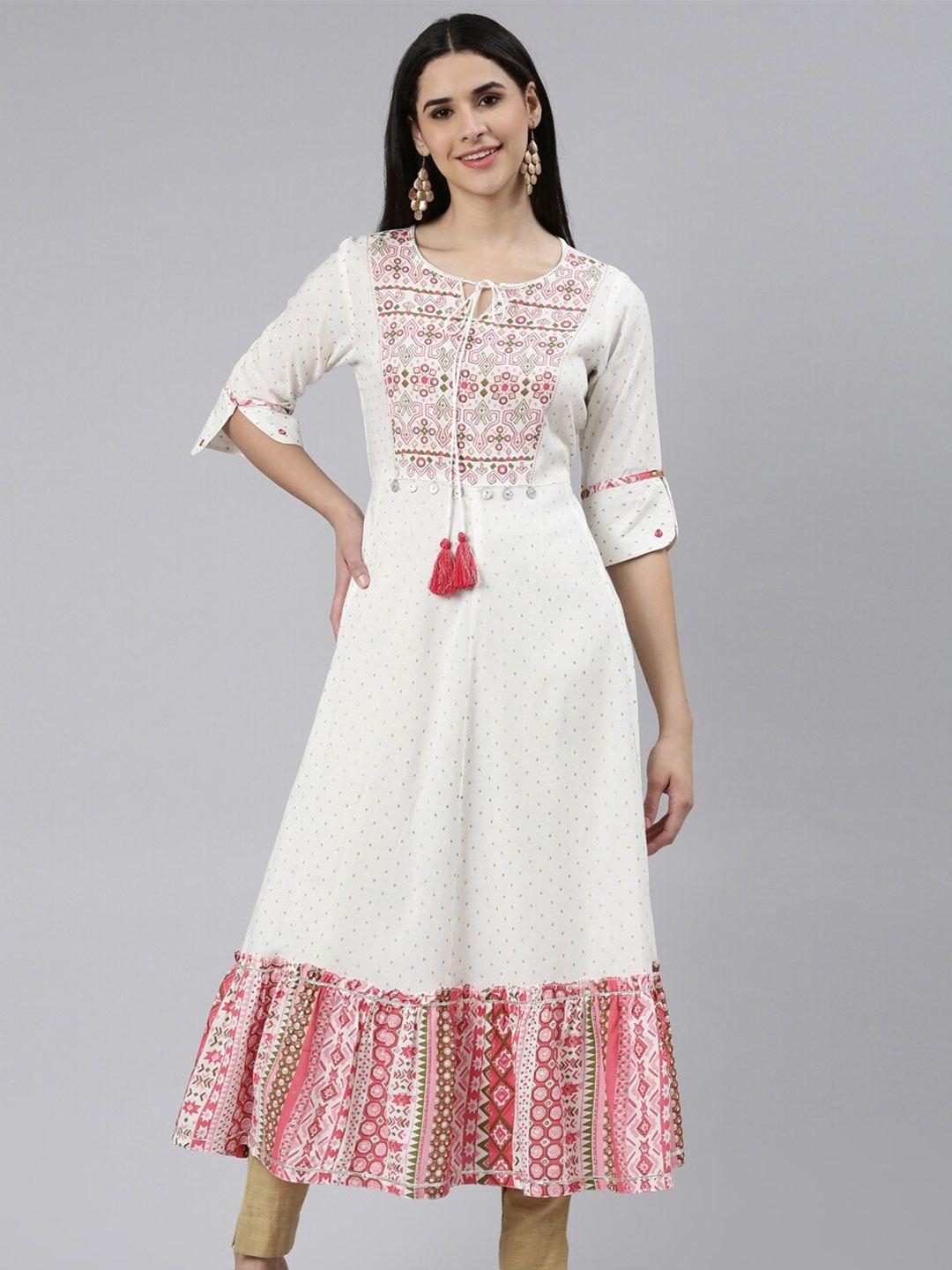 the chennai silks women ethnic motifs printed pure cotton kurta