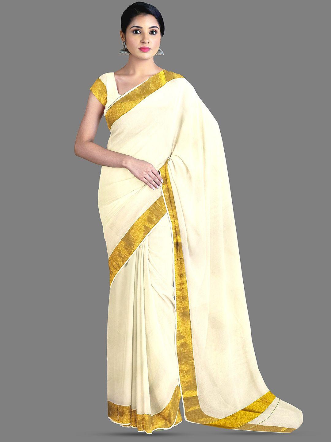 the chennai silks zari pure cotton kasavu saree