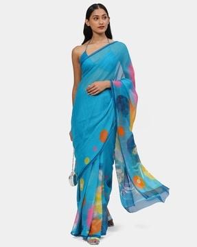 the chiffon printed light saree