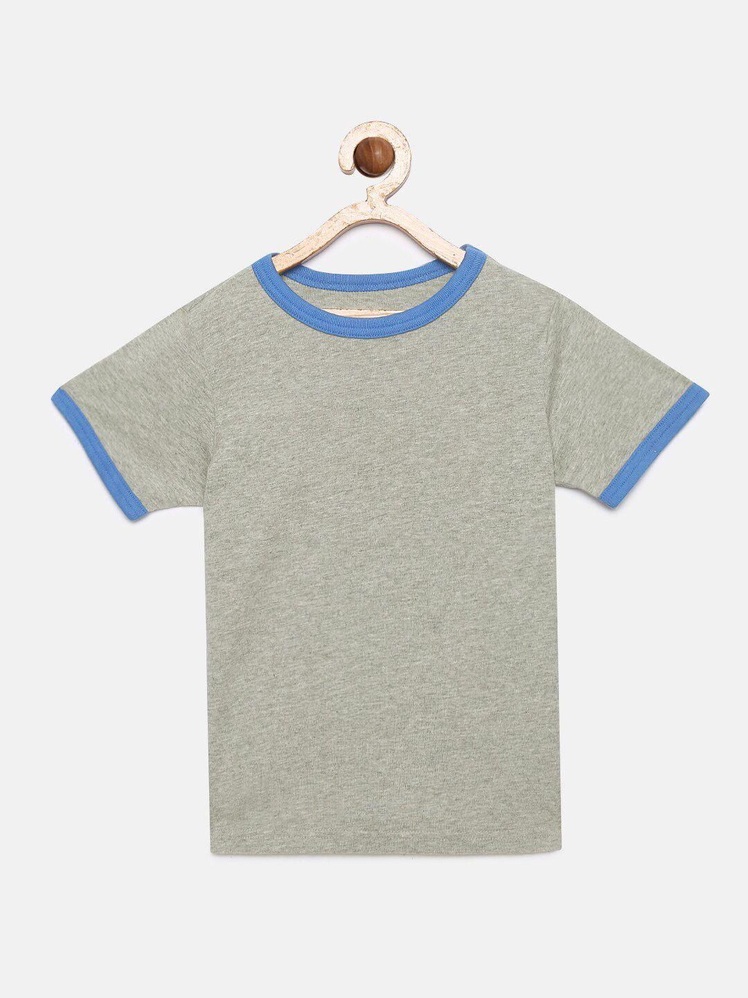 the childrens place boys grey solid round neck t-shirt