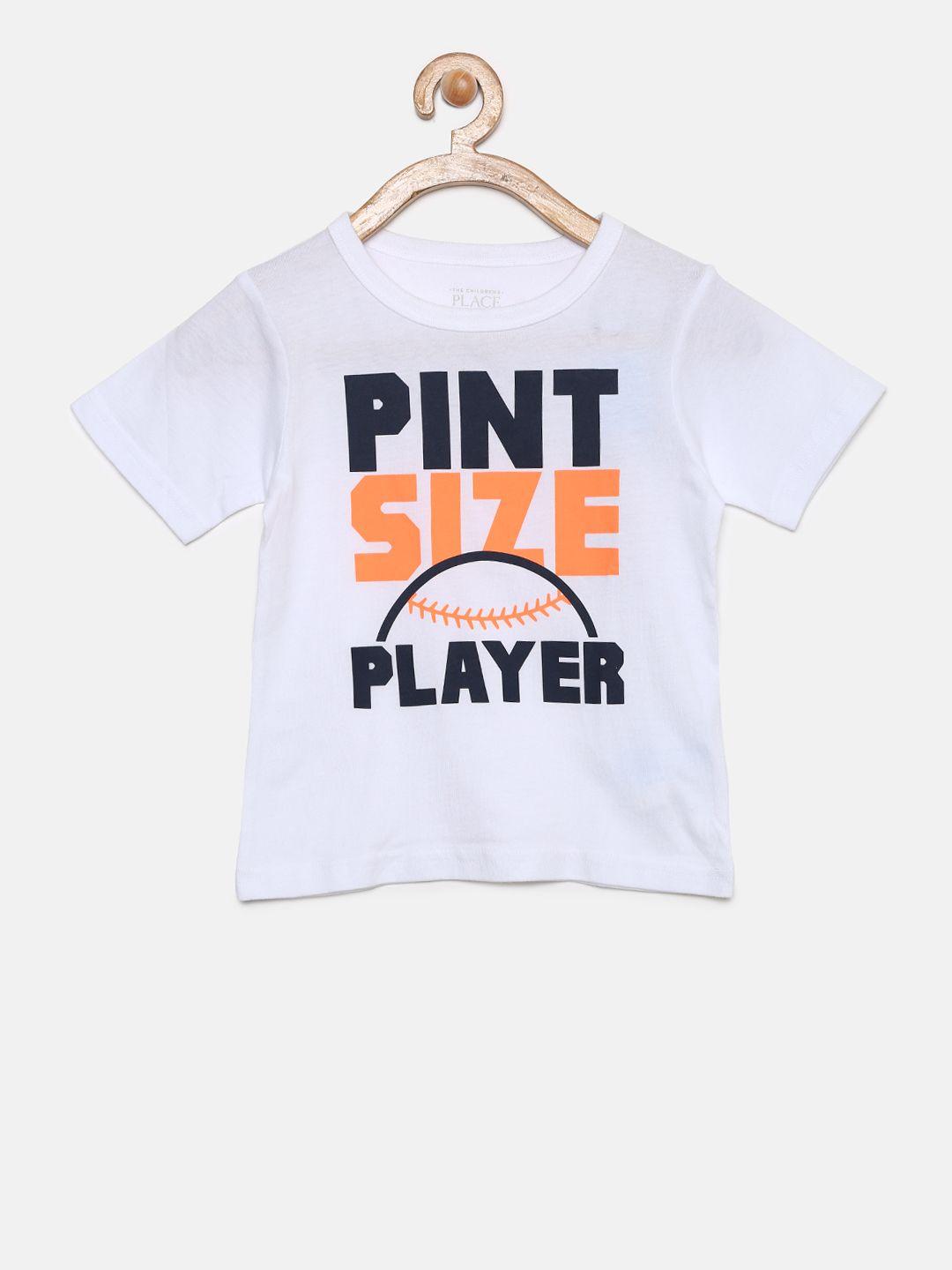 the childrens place boys white printed round neck t-shirt