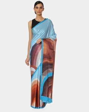 the clould and thunder printed saree