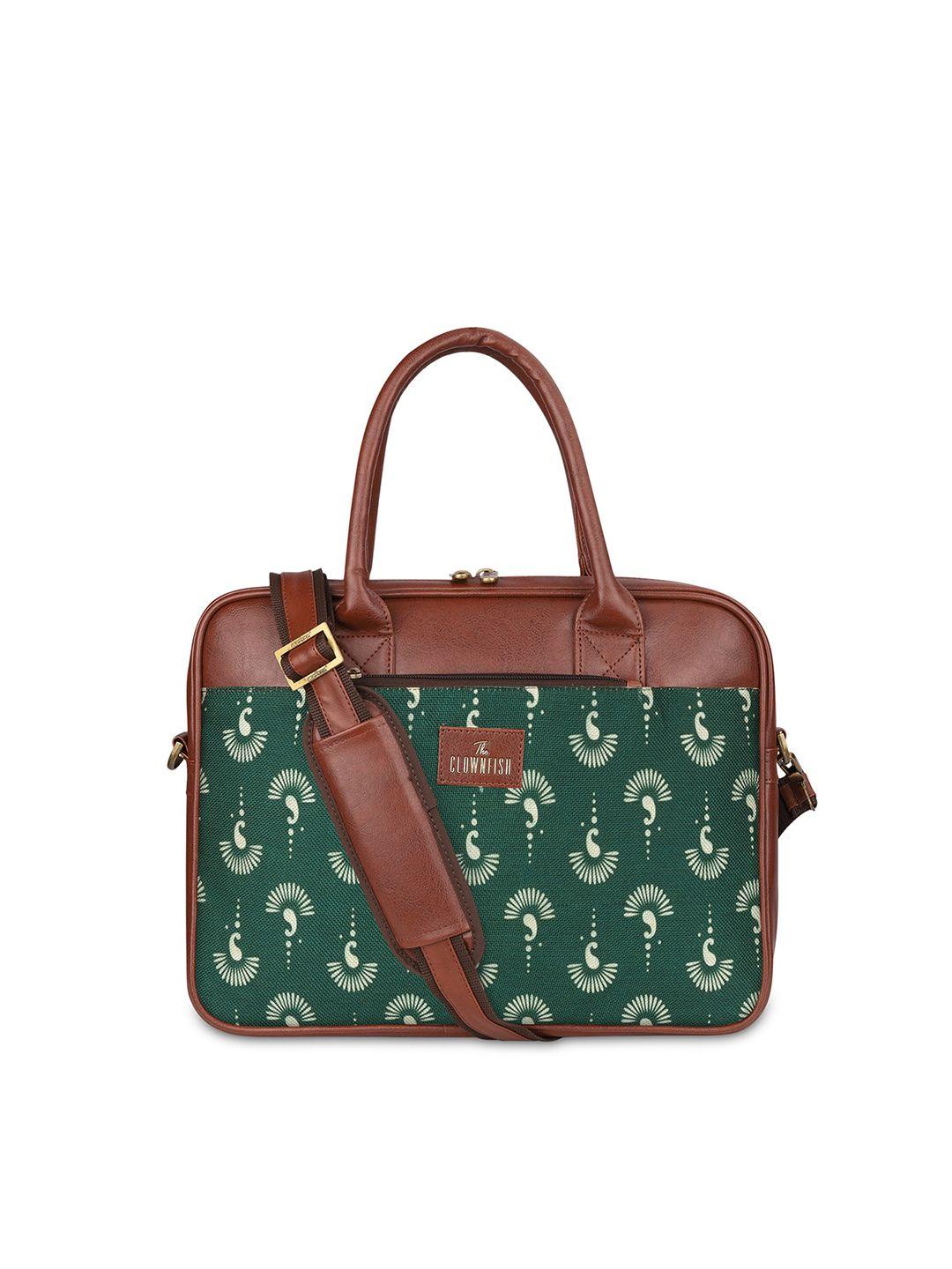 the clownfish adults green & brown printed messenger bag