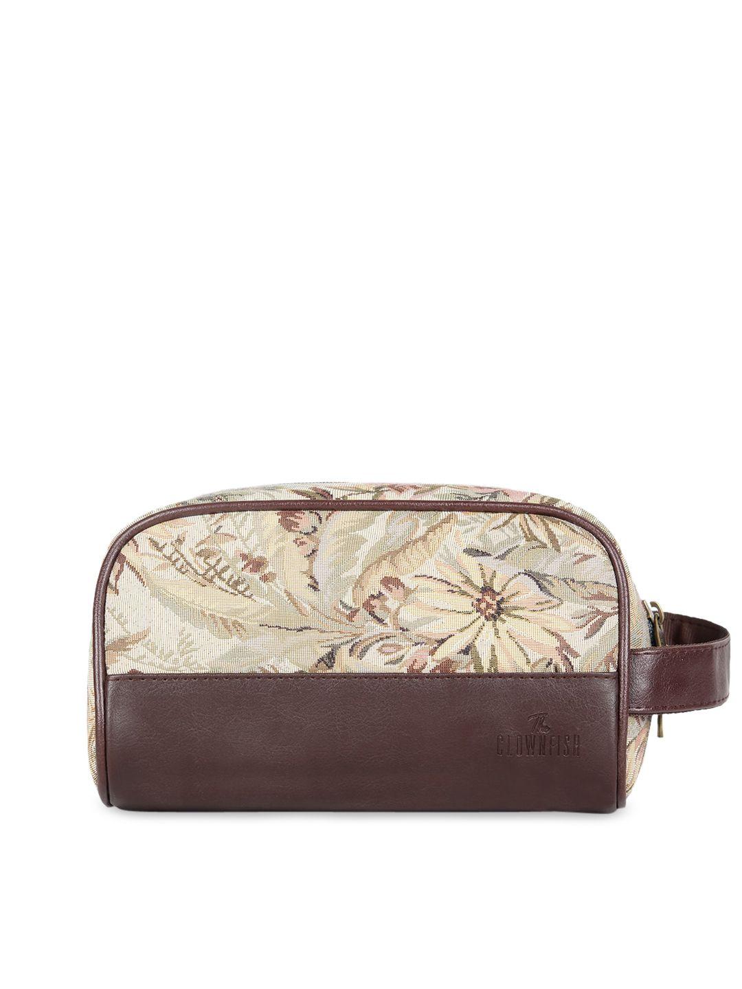 the clownfish beige printed travel pouch