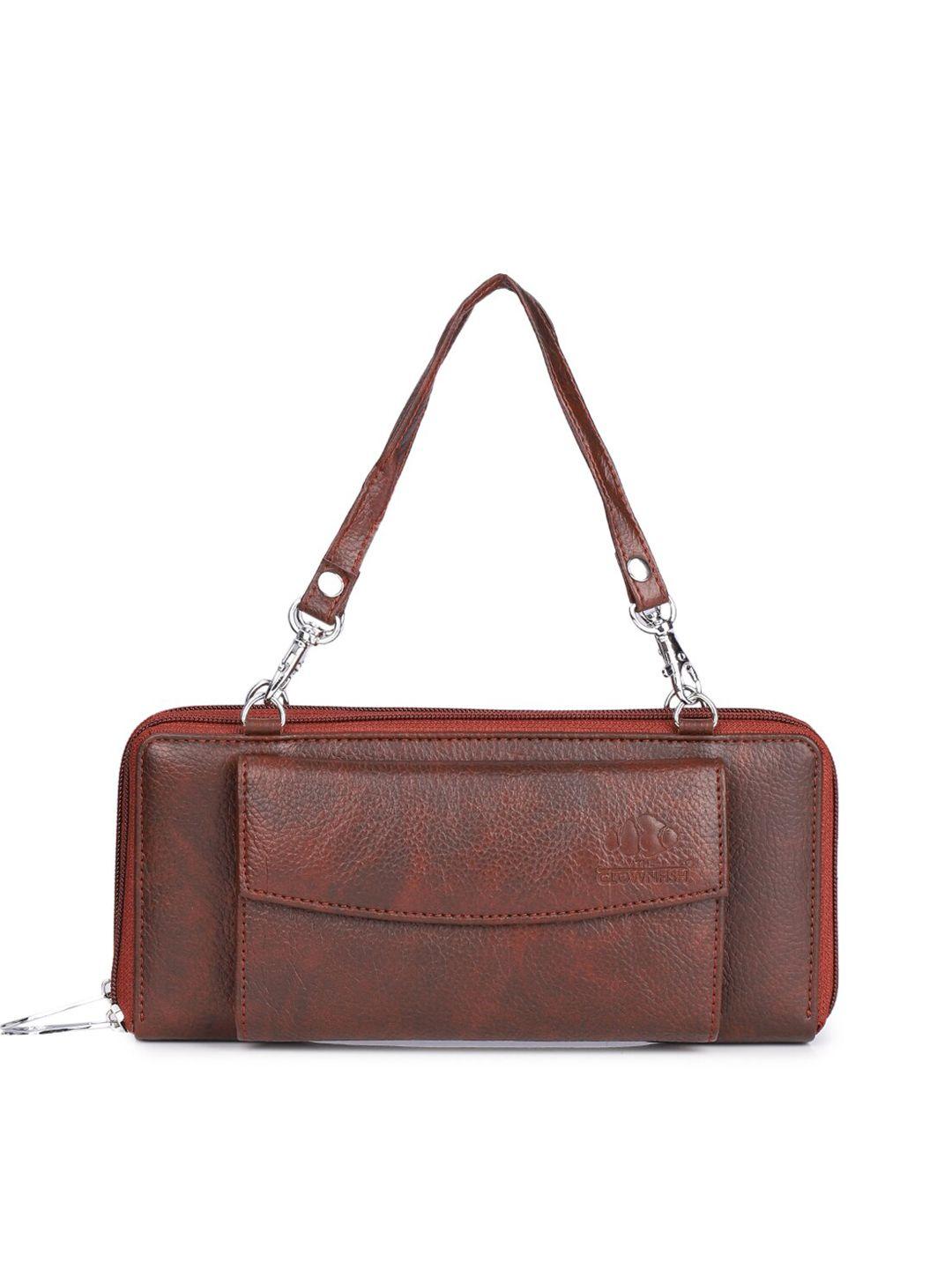 the clownfish brown structured handheld bag with quilted