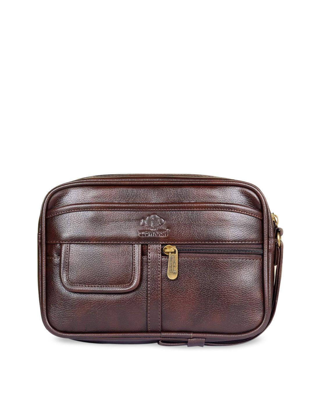 the clownfish brown textured travel pouch