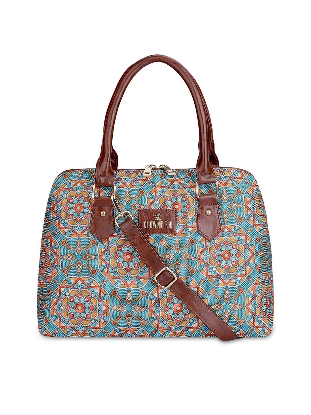 the clownfish ethnic motifs printed structured handheld bag