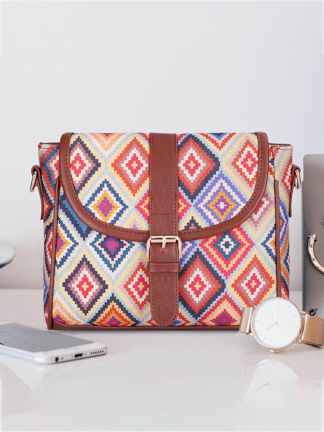 the clownfish ethnic motifs printed structured sling bag