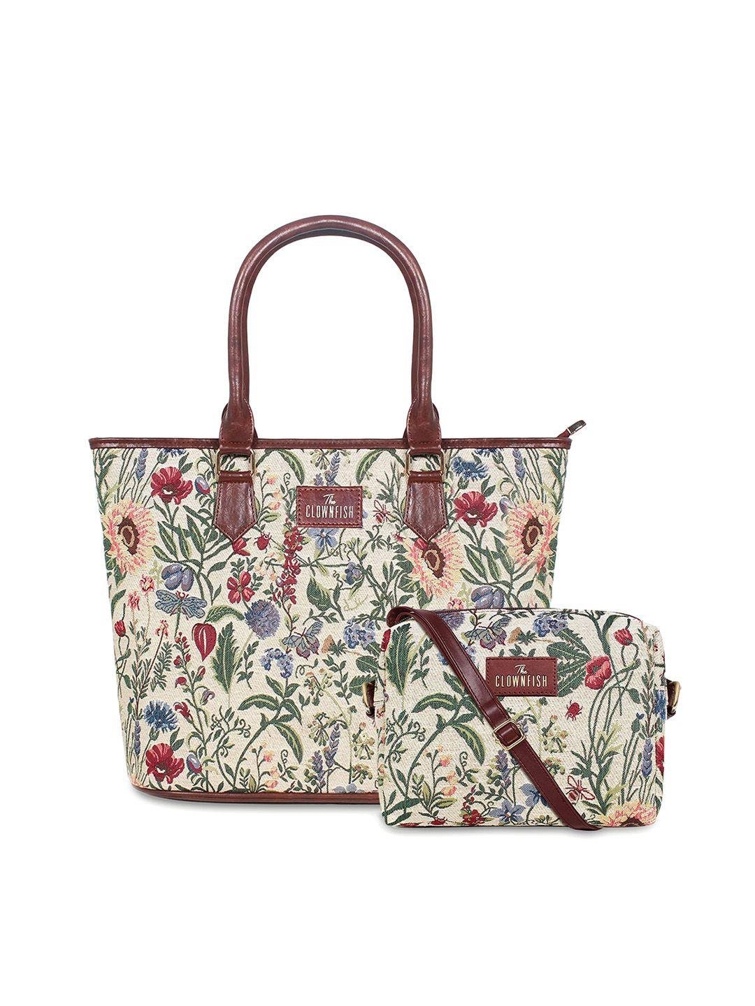 the clownfish floral embroidered leather sling bag & handbag