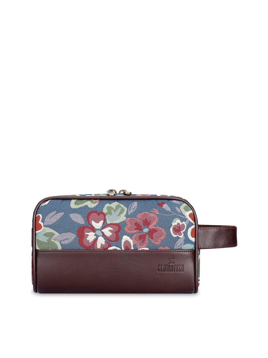 the clownfish floral print textured toiletry kit