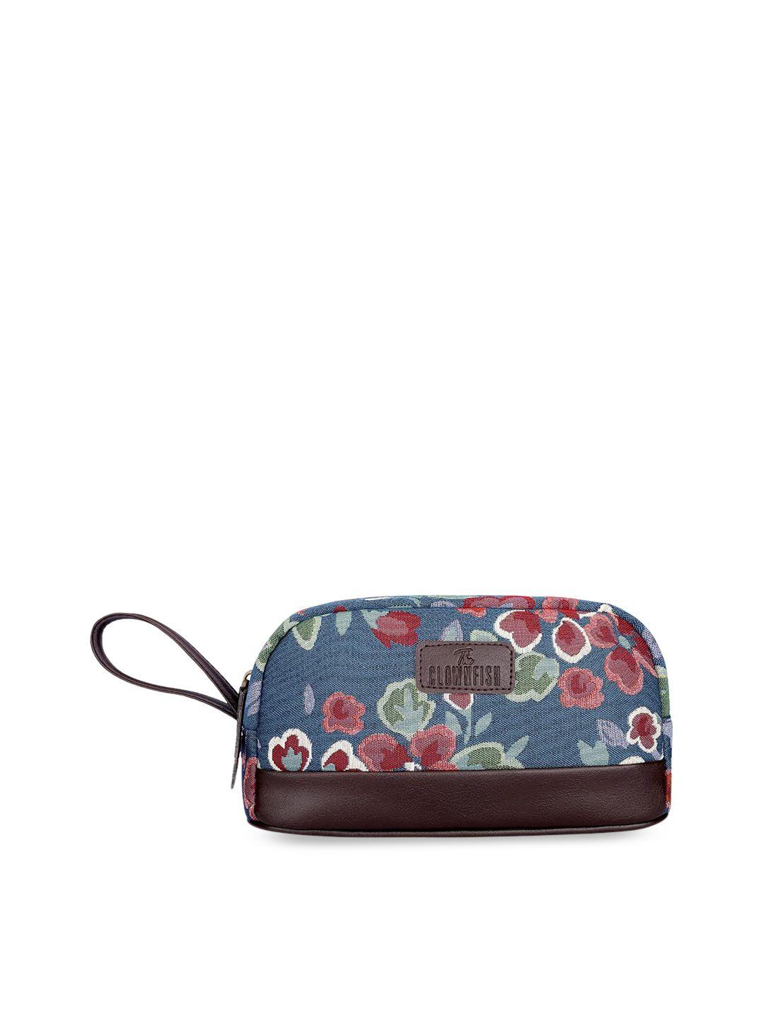 the clownfish floral print textured toiletry kit