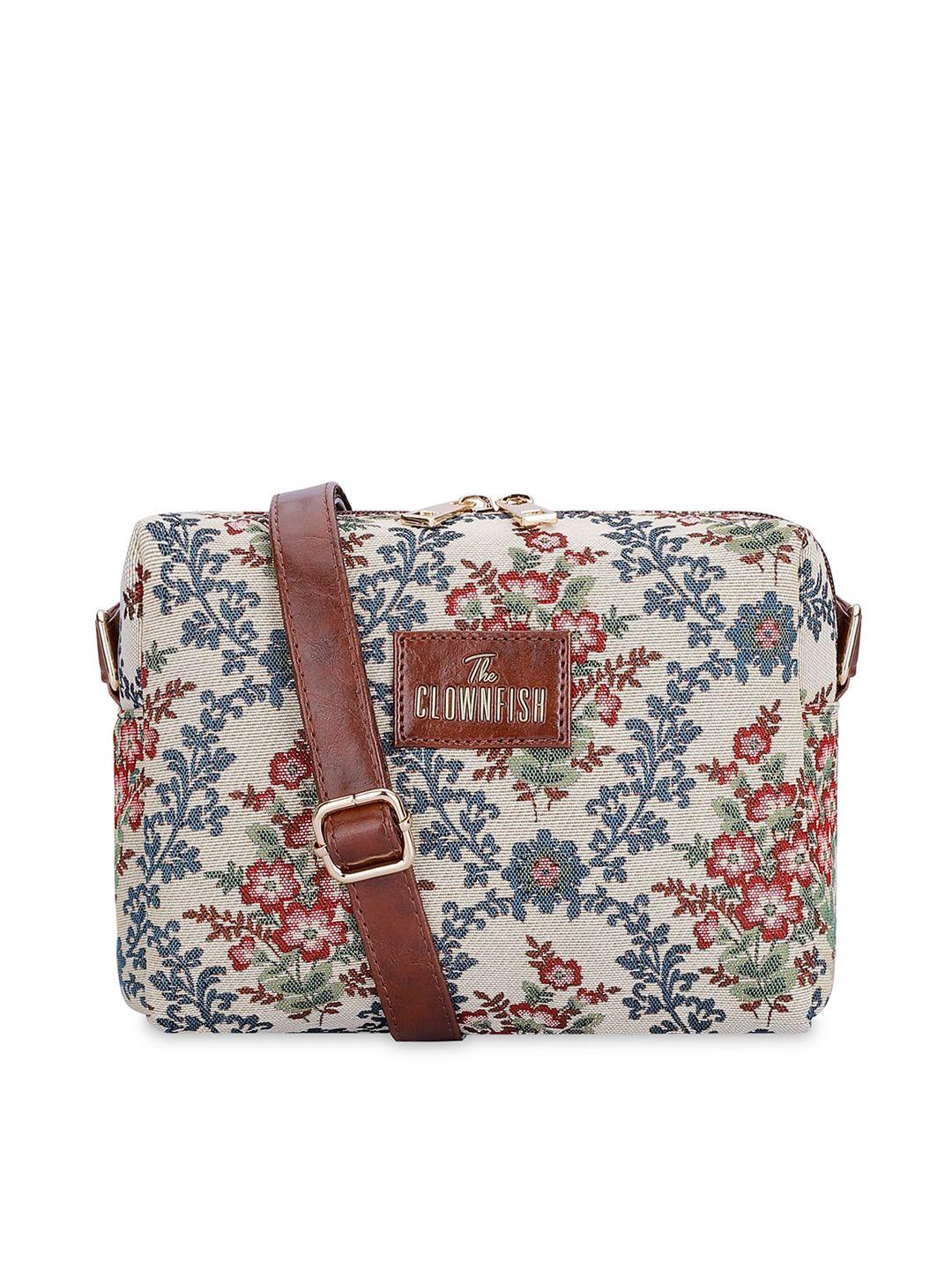 the clownfish floral printed cotton sling bag handbags