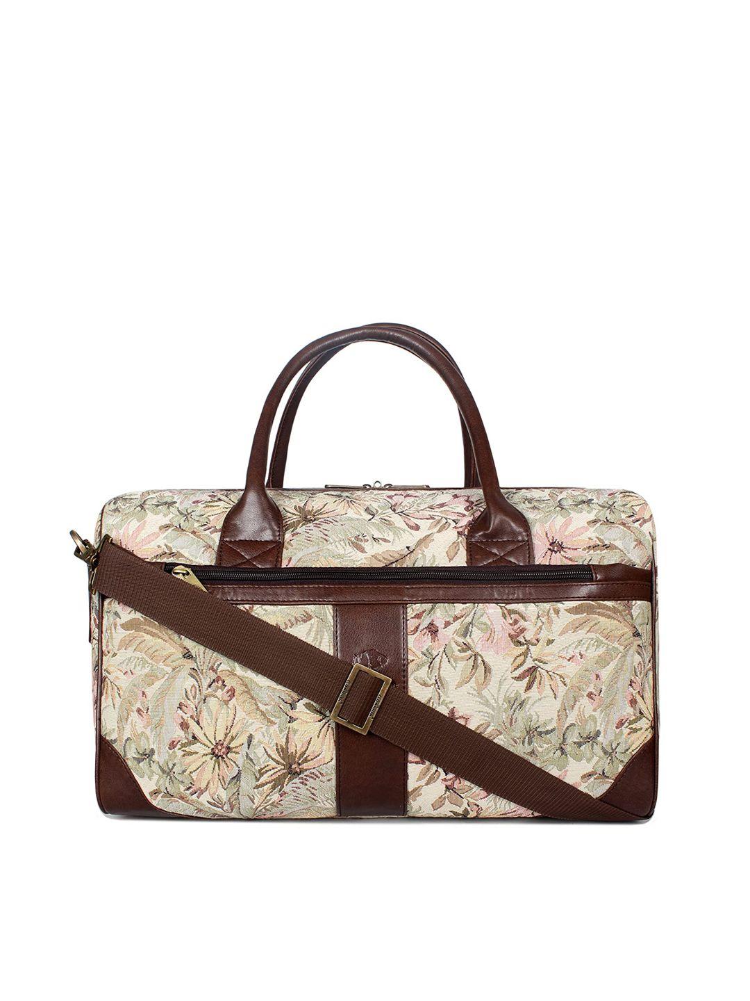 the clownfish floral printed leather duffle bag