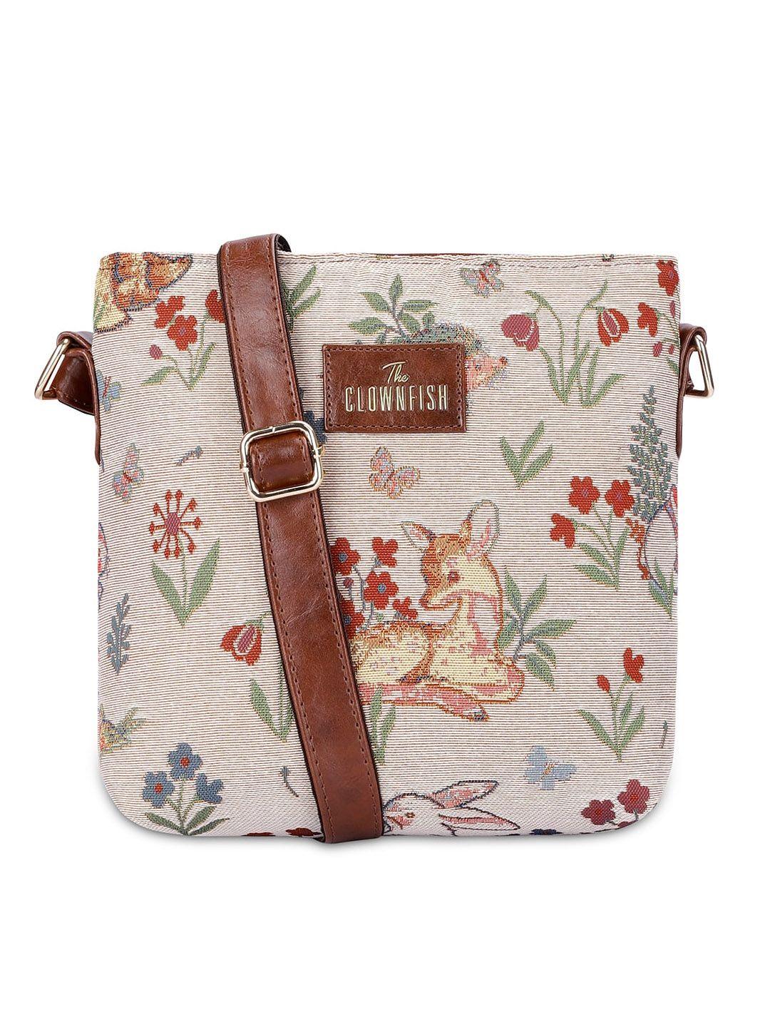 the clownfish floral printed structured sling bag