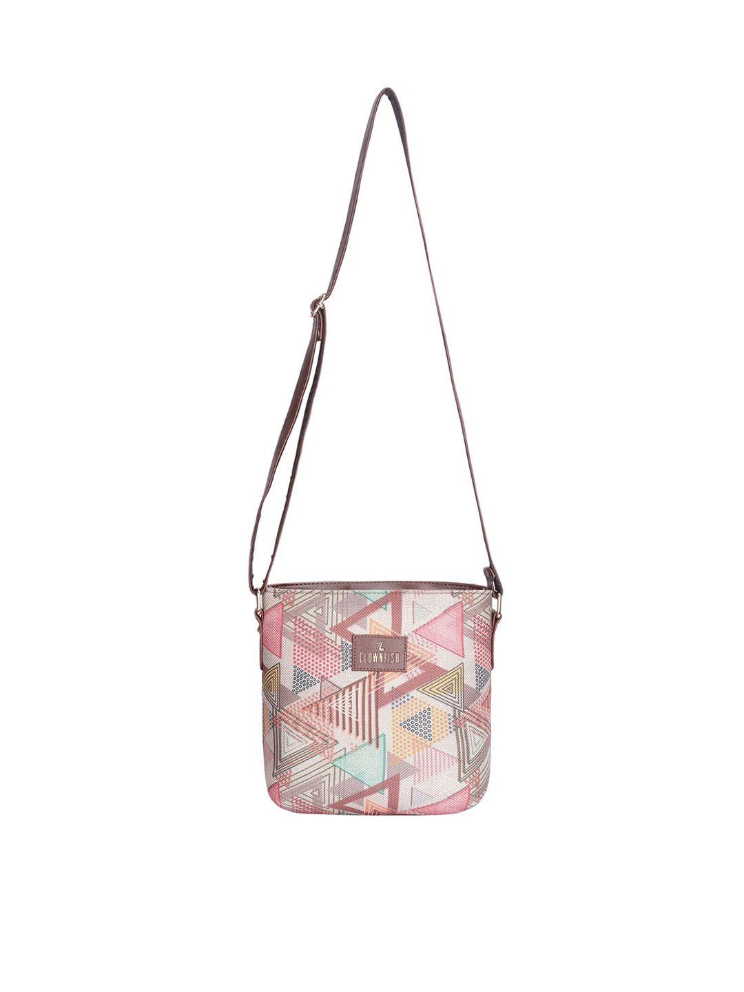 the clownfish geometric printed jute structured sling bag