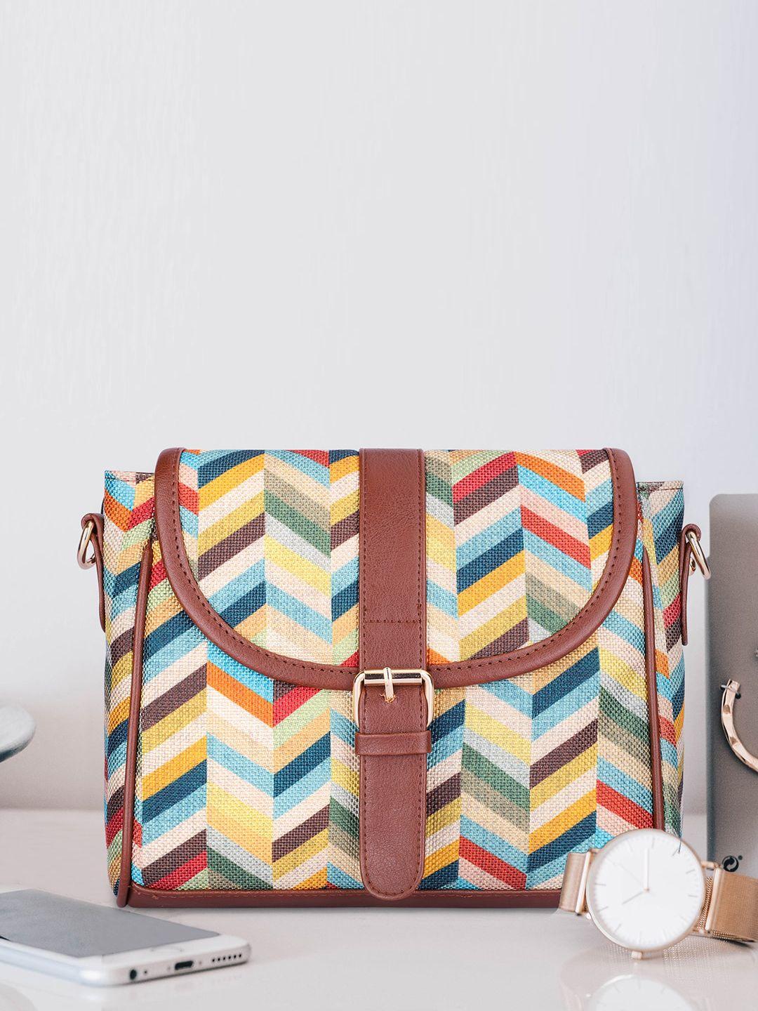 the clownfish geometric printed structured sling bag