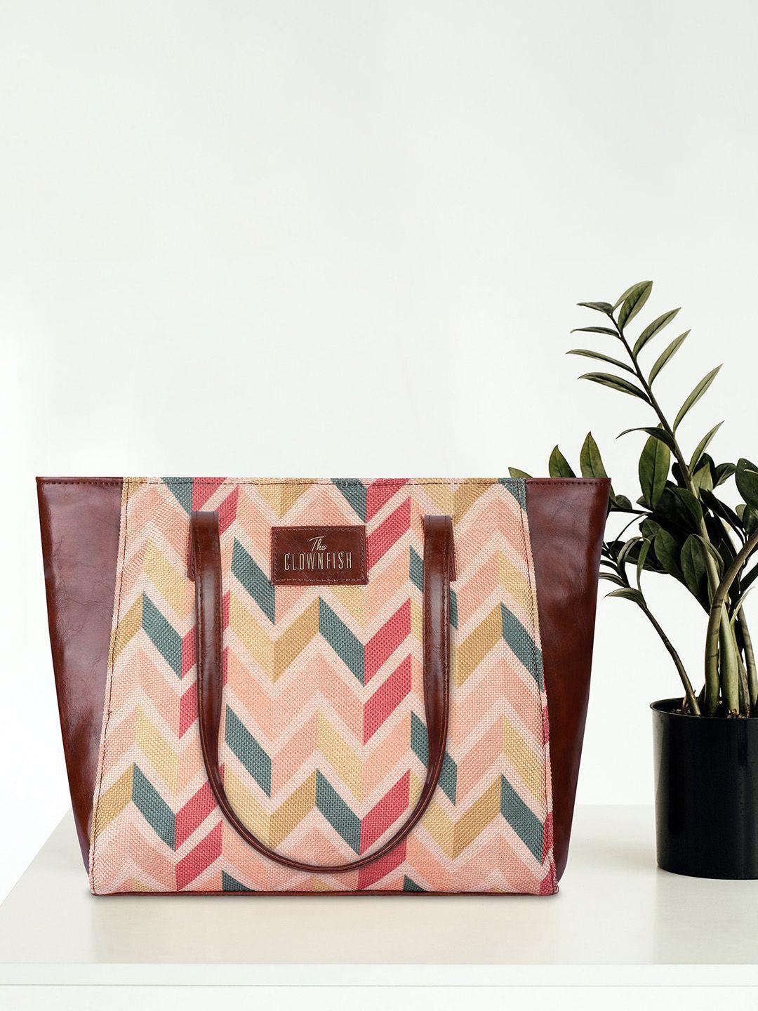 the clownfish geometric printed structured tote bag